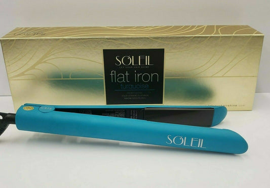 Soleil 2.0 Flat Iron Turquoise Blue Ceramic Magnetized Plates - LaCosmetical