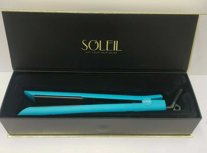 Soleil 2.0 Flat Iron Turquoise Blue Ceramic Magnetized Plates - LaCosmetical