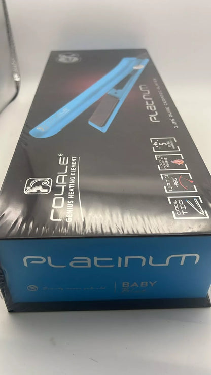 Royale Platinum Genius Heating Element Flat Iron Luxury Ceramic BABY BLUE NEW