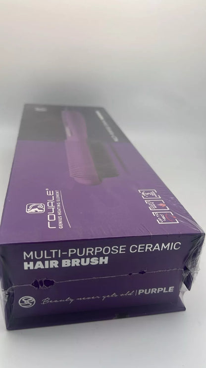 Royale Luxury Multi-Purpose Ceramic Hair Brush  PURPLE NEW