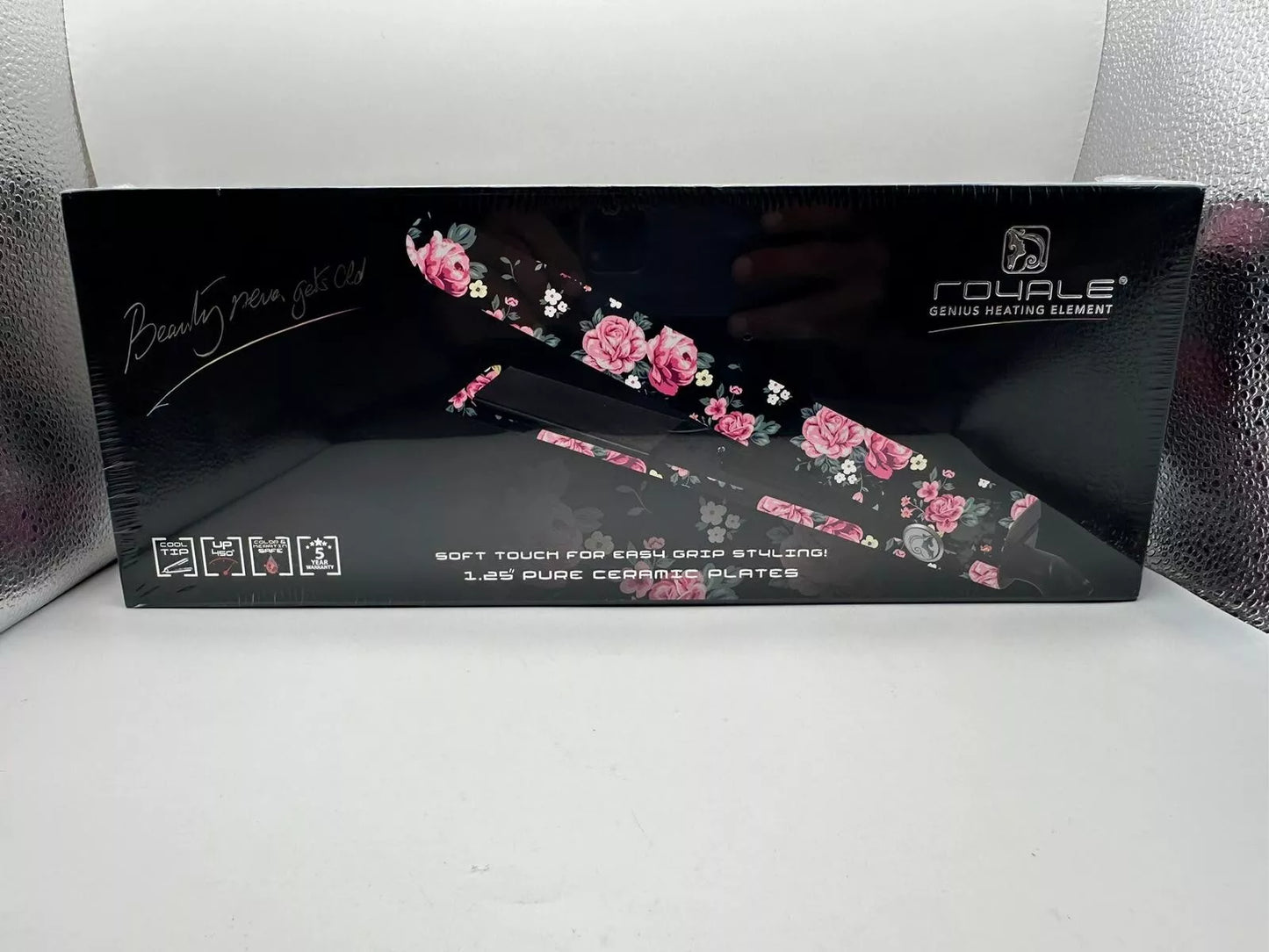 Royale  Genius Heating Element Flat Iron Luxury Ceramic FLORAL NEW