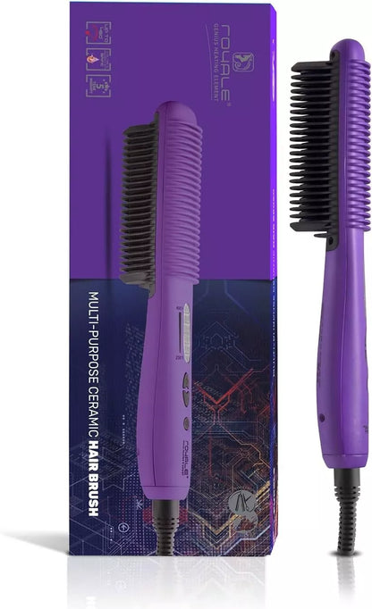 Royale Luxury Multi-Purpose Ceramic Hair Brush  PURPLE NEW