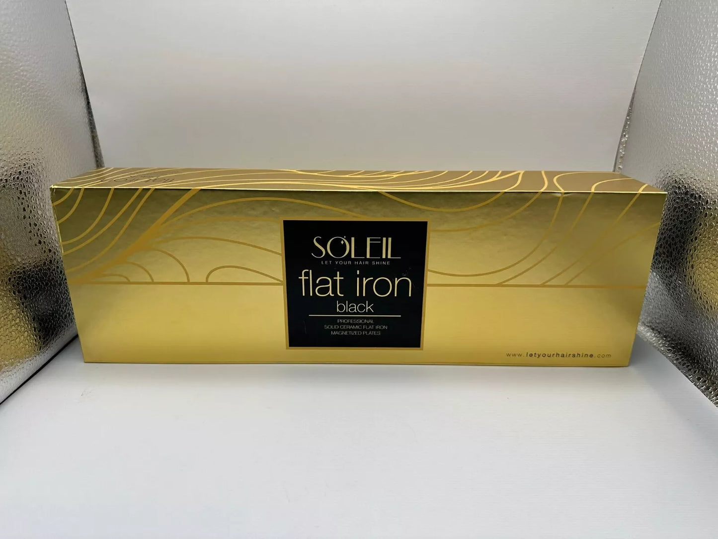 Soleil Professional Solid Ceramic Flat Iron Magnetized Plates  ~ BLACK