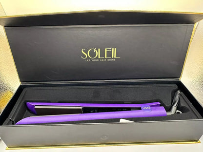 Soleil Professional Solid Ceramic Flat Iron Magnetized Plates  ~ Purple