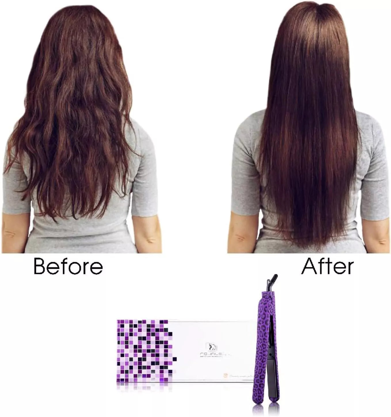 Royale Ionic Flat Iron Luxury Hair Ceramic Straightener & Curler Purple Leopard