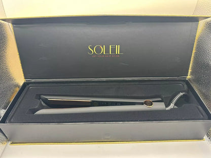 Soleil Professional Infrared Flat Iron Solid Ceramic Magnetized Plates BLACK