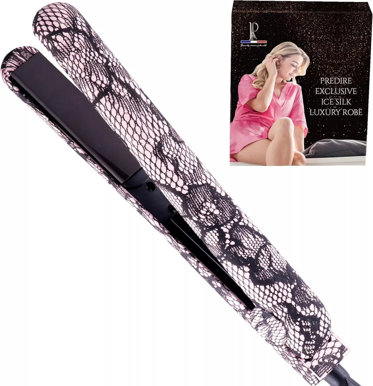 Royale Ionic Flat Iron Luxury Hair Ceramic Straightener & Curler PINK LACE