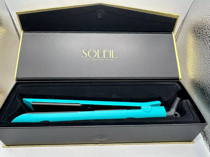 Soleil Professional Solid Ceramic Flat Iron Magnetized Plates  ~ TURQUOISE