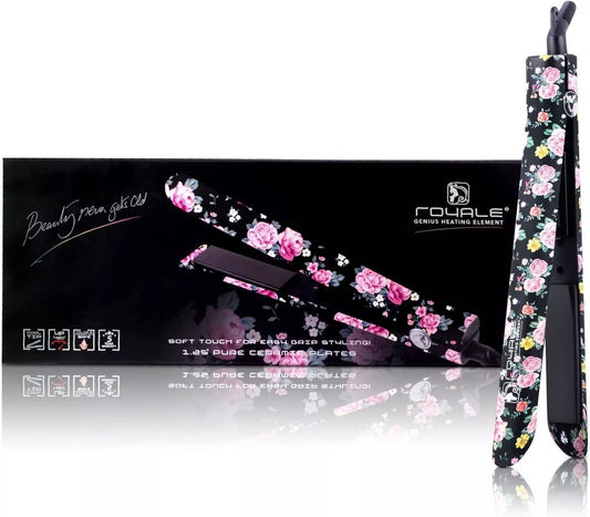 Royale  Genius Heating Element Flat Iron Luxury Ceramic FLORAL NEW