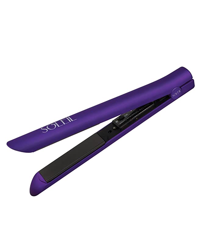 Metallic Rubberized Hair Straightener - Purple - LaCosmetical