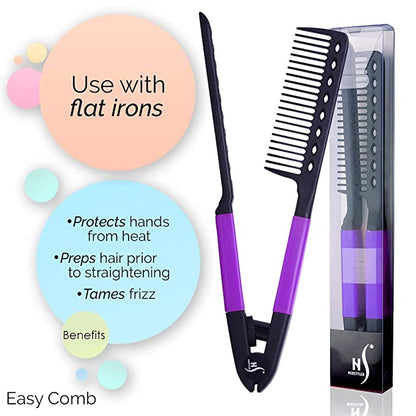 Straightening Comb For Hair - Purple - LaCosmetical